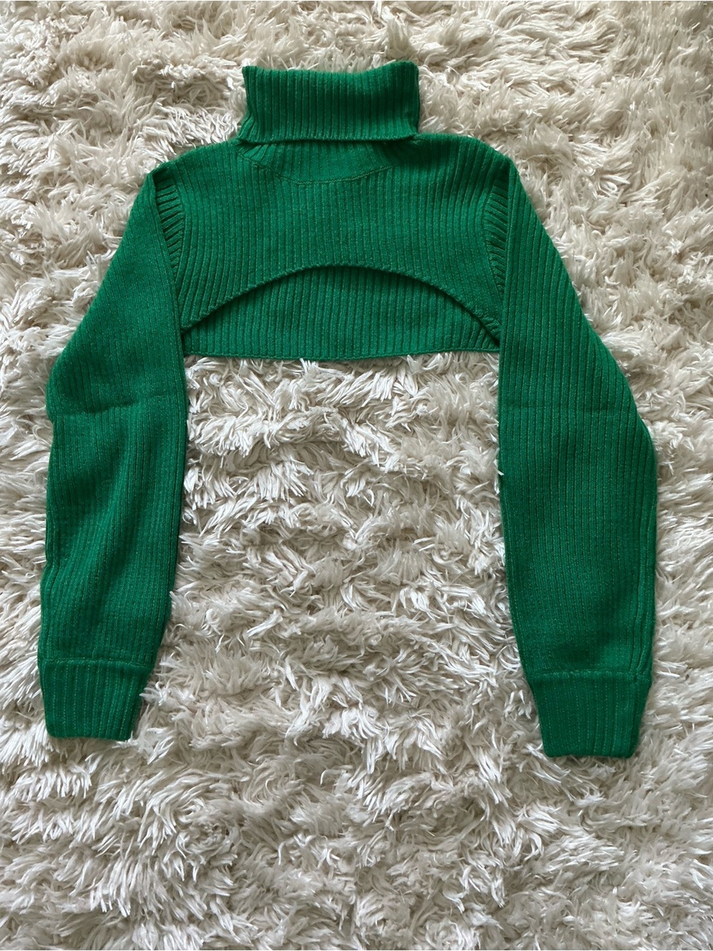H&M Emerald Green Cropped Turtleneck Shrug